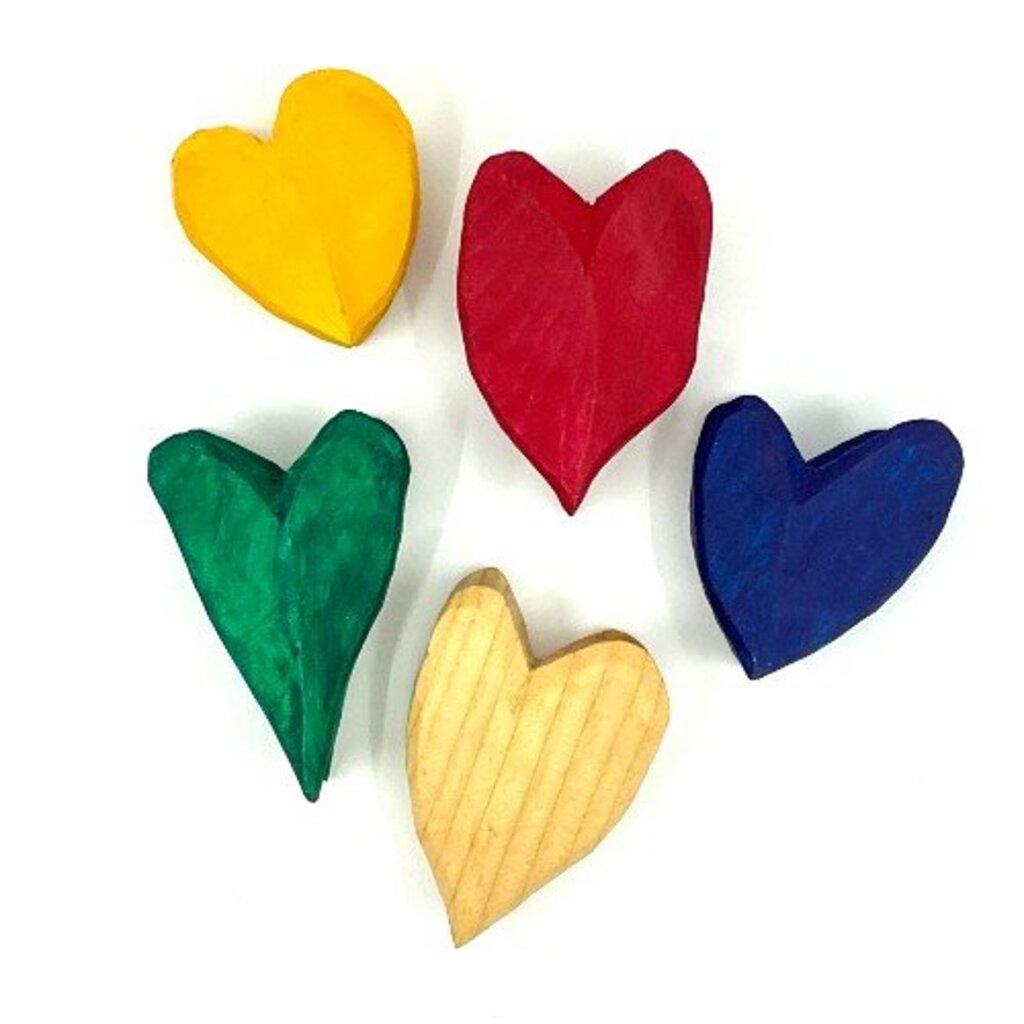 Carved Wooden Hearts by Jon Strom