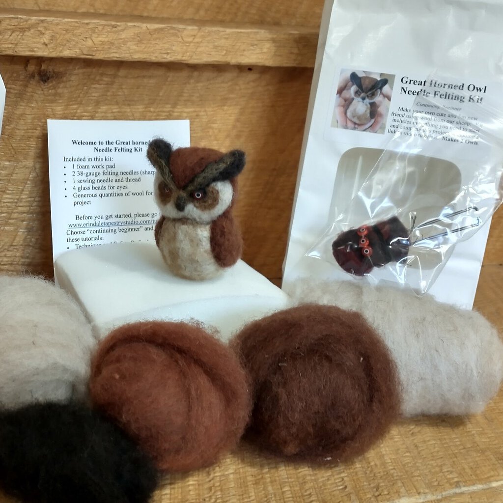 Great Horned Owl Needle Felting Kit by Laura Berlage