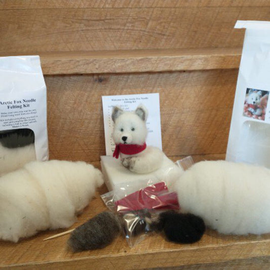 Arctic Fox Felting Kit by Laura Berlage