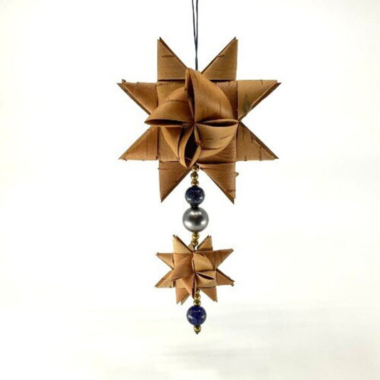 Birch Bark Double Star Ornaments by Linda Ricklefs Baudry