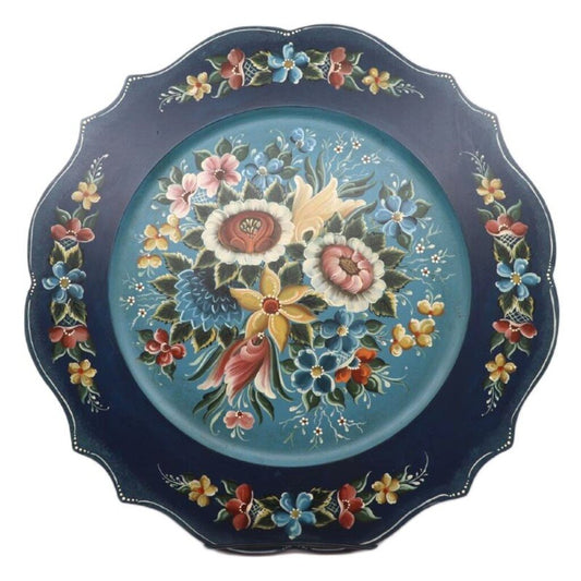 18" Valdres Rosemal Plate by Mary Schliep
