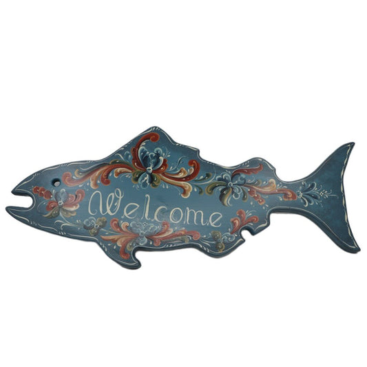 Welcome Fish Sign by Mary Schliep