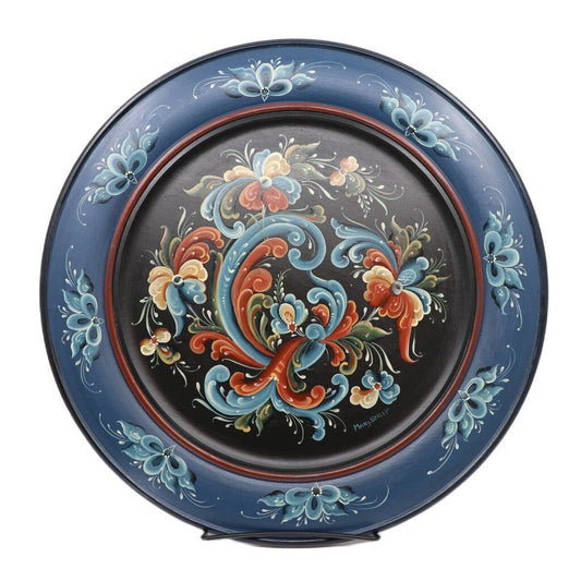 16" Telemark Rosemal Plate by Mary Schliep