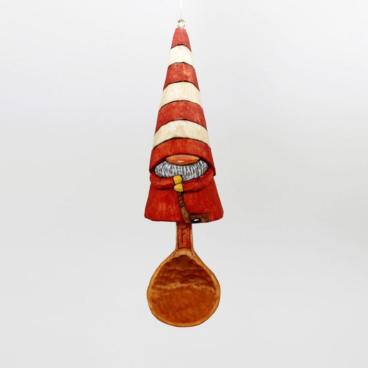 Gnome Spoon Ornament with Hockey Stick by Bruce Futterer
