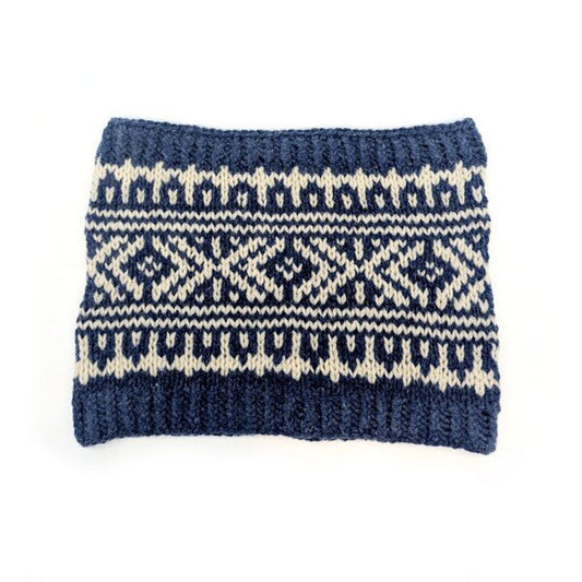 Cascade Cowl in Blue/White by Liz O'Brien