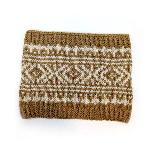 Cascade Cowl in Mustard/White by Liz O'Brien