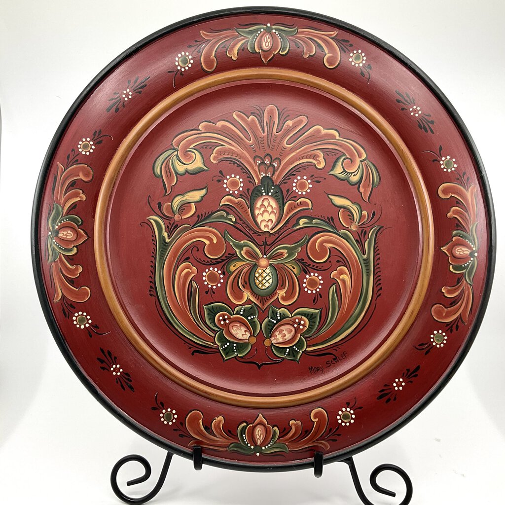 14" Stystadahl Style Rosemal Plate by Mary Schliep