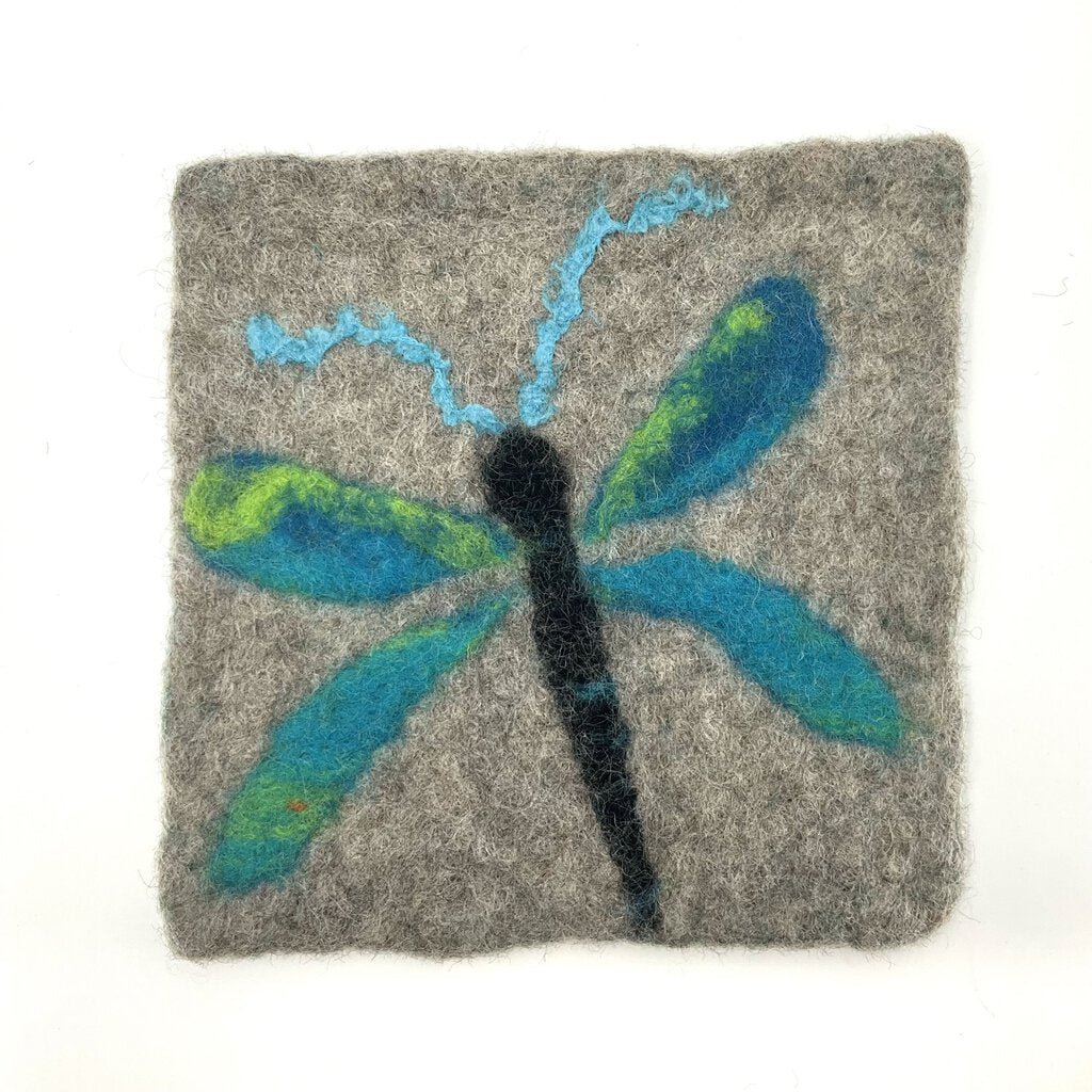 Dragonfly Felted Trivet by Elise Kyllo