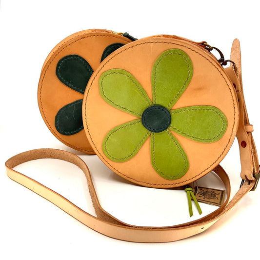 Handsewn Leather Circle Bag by Mazzy Flynn
