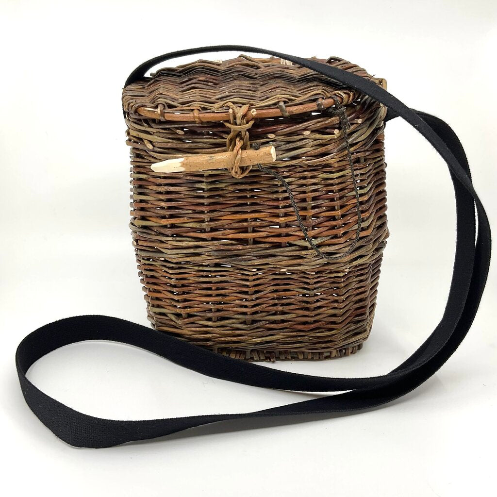 Small Handmade Creel Basket with Lid by Lindsay Lee